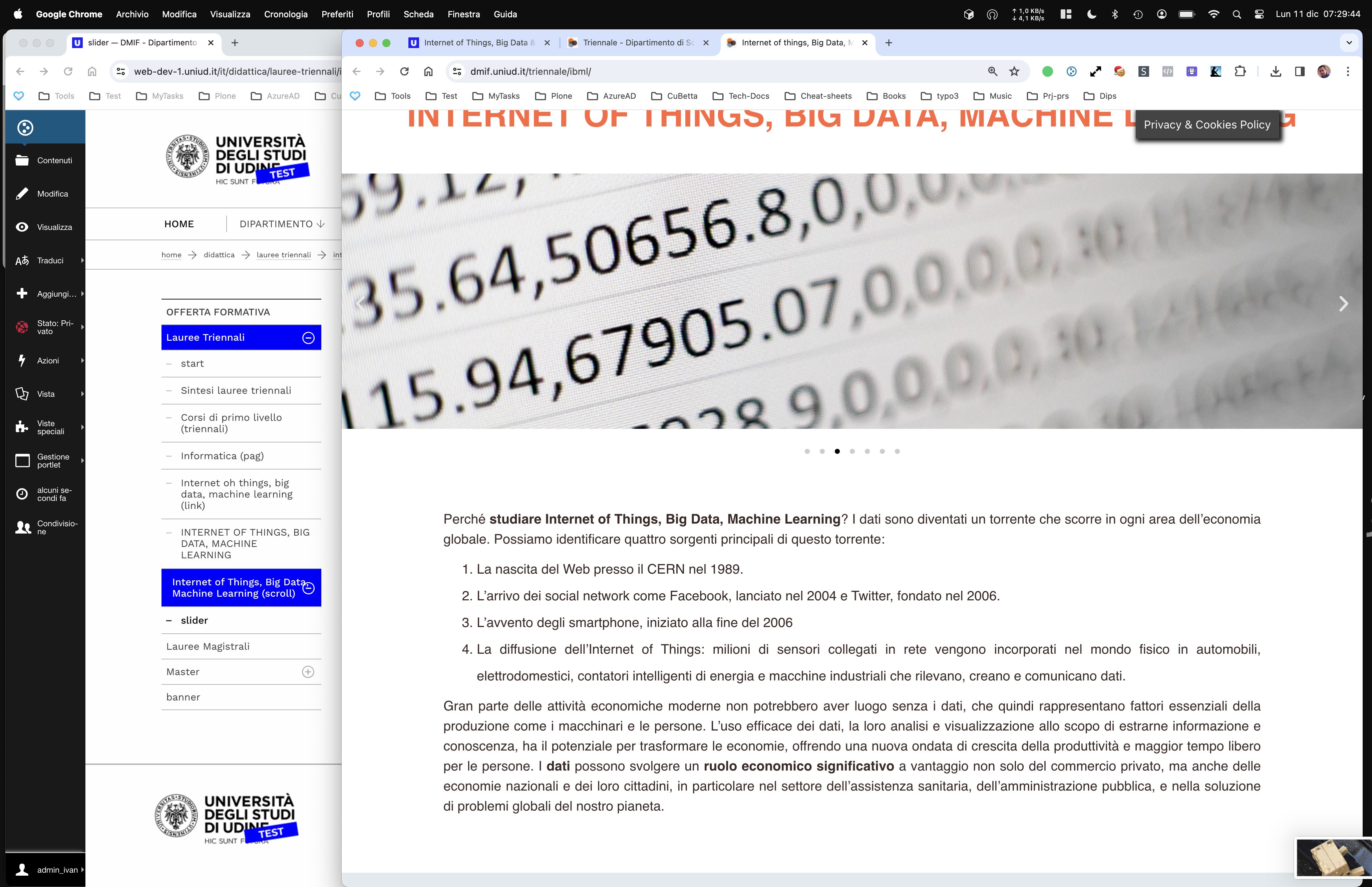 LAUREA TRIENNALE IN INTERNET OF THINGS, BIG DATA, MACHINE LEARNING